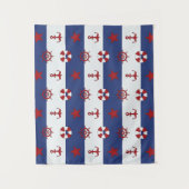 Nautische sterren en strips wandkleed (Voorkant)