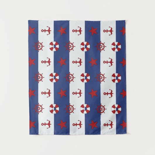 Nautische sterren en strips wandkleed (Voorkant)