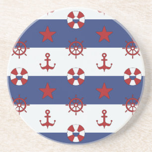 Nautische sterren en strips zandsteen onderzetter