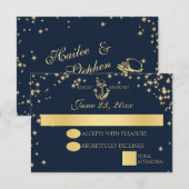 Nautische Sterrenhemel Twinkel Huwelijksreactie RSVP Kaartje (Voorkant / Achterkant)