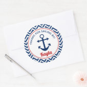 Nautische Sticker (gepersonaliseerd) - Navy Blue & (Envelop)