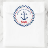 Nautische Sticker (gepersonaliseerd) - Navy Blue & (Tas)