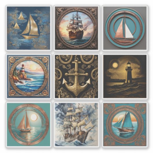 Nautische stickercollectie sticker (Voorkant)