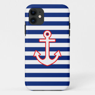 Nautische stijl anker icoon op strepen Case-Mate iPhone case