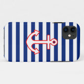 Nautische stijl anker icoon op strepen Case-Mate iPhone case (Achterkant (horizontaal))