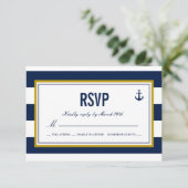 Nautische Stijl Anker RSVP (Staand voorkant)