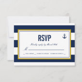Nautische Stijl Anker RSVP Kaartje (Voorkant)