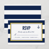 Nautische Stijl Anker RSVP Kaartje (Voorkant / Achterkant)