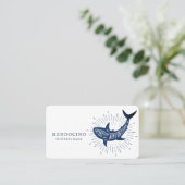 nautische stijl blauw visitekaartje (Staand voorkant)