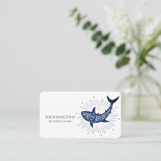  nautische stijl blauw visitekaartje (Staand voorkant)