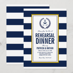 Nautische stijl repetitie diner kaart