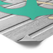 Nautische stijl Uw familienaam Poster (Hoek)