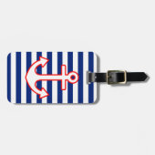 Nautische stijlbevestiging op strepen bagagelabel (Voorkant horizontaal)