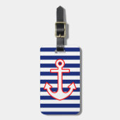 Nautische stijlbevestiging op strepen bagagelabel (Voorkant verticaal)