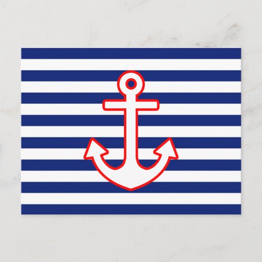Nautische stijlbevestiging op strepen briefkaart (Voorkant)