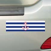 Nautische stijlbevestiging op strepen bumpersticker (Op auto)