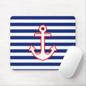 Nautische stijlbevestiging op strepen muismat (Met muis)