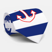 Nautische stijlbevestiging op strepen stropdas (Opgerold)