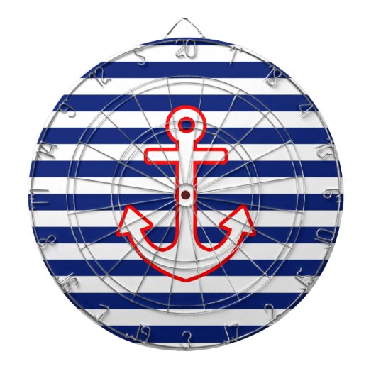 Nautische stijlbevestiging op stripesdek dartbord (Voorkant)