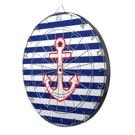 Nautische stijlbevestiging op stripesdek dartbord (Voorkant Rechts)