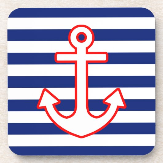 Nautische stijlbevestiging op stripesdek drankjes onderzetter (Voorkant)
