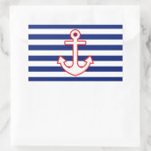 Nautische stijlbevestiging op stripesdek rechthoekige sticker (Tas)