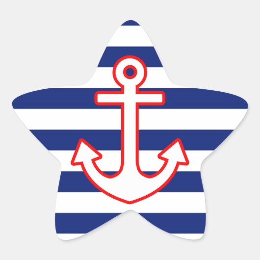 Nautische stijlbevestiging op stripesdek ster sticker (Voorkant)