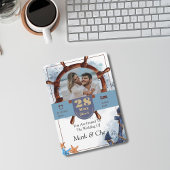 Nautische stijlvolle bruiloft kaart