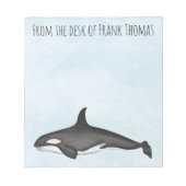 Nautische, stijlvolle Natuur Eenvoudige Orca-walvi Notitieblok (Voorkant)