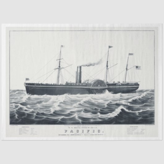 nautische stoomboot ontkoppeling tissuepapier (Voorkant)