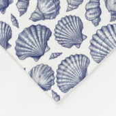 Nautische strand blauwe schelpen deken (Hoek)