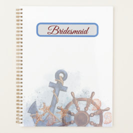 nautische strand bruiloft bruidsmeisje cadeau idee planner