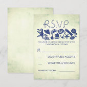 nautische strand bruiloft RSVP kaarten Kaartje (Voorkant / Achterkant)