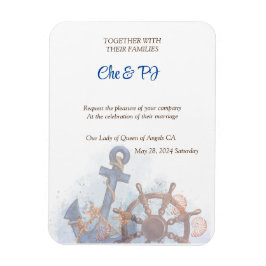 nautische strand bruiloft thema uitnodiging magneet