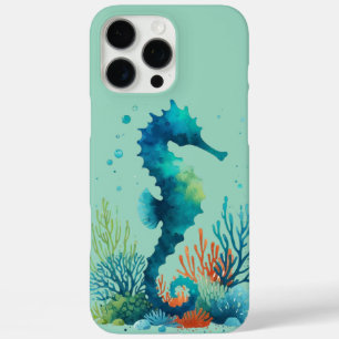 nautische/strand/kust zeepaardje kunst iPhone 16 pro max hoesje