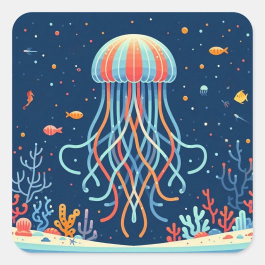 Nautische/strand/kustkwallen Vierkante Sticker (Voorkant)