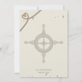 Nautische Strand Zand Hart Knoop Save the Date (Achterkant)