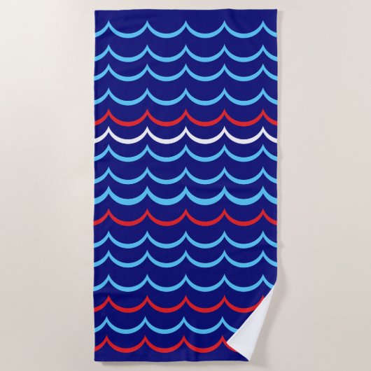 Nautische strandhanddoek strandlaken (Voorkant)