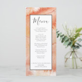 Nautische strandhuwelijk waterverf koraal roze menu (Staand voorkant)