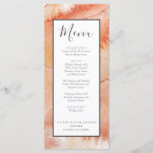 Nautische strandhuwelijk waterverf koraal roze menu (Voorkant)