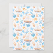 nautische strandkinderen verjaardagsuitnodiging kaart (Achterkant)