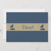 Nautische Streep en Zeilboot Doop Kaart (Achterkant)