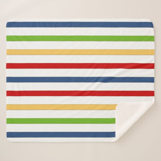 Nautische Streep Sherpa Fleece Deken (Voorkant (horizontaal))