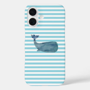 nautische streep voor walvissen iPhone 16 hoesje