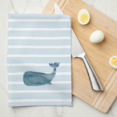 nautische streep voor walvissen theedoek (Quarter Fold)