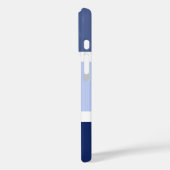 Nautische strepen blauw en wit gepersonaliseerd Case-Mate iPhone case (Achterkant / Links)