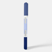 Nautische strepen blauw en wit gepersonaliseerd Case-Mate iPhone case (Achterkant / Rechts)