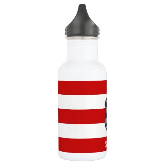 Nautische strepen en anker met elke naam waterfles  (Links)