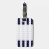 Nautische strepen en ankerpatroon bagagelabel (Achterkant verticaal)