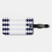 Nautische strepen en ankerpatroon bagagelabel (Achterkant horizontaal)